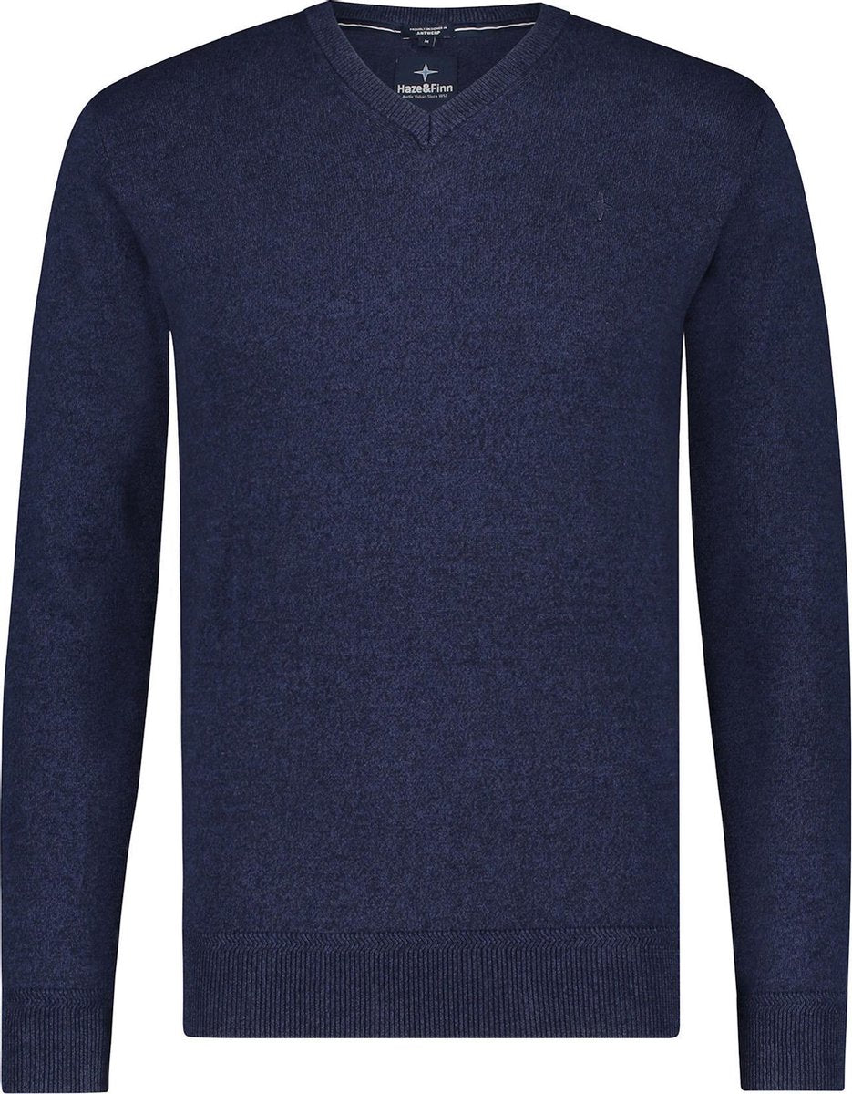 Haze&Finn Pullover V-Hals Navy Blauw (MC15-0220 - Navy)