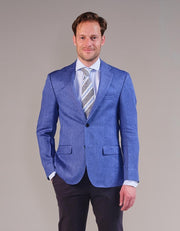 Steppin' Out Spring 2021  Linnen Blazer Mannen - Regular Fit - Linnen - Blauw (46)