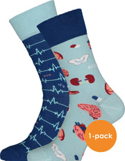 Many Mornings sokken Dr Sock - Unisex - 2 verschillende zorg personeel sokken - Maat: 35-38
