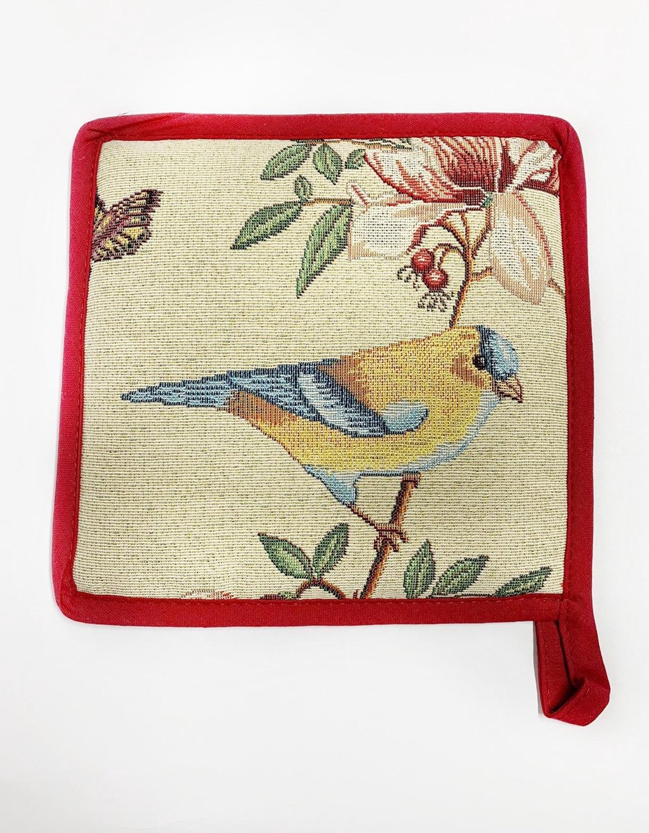 Pannenlap - Luxe Gobelinstof - Vogels - Birds - 20 x 20 cm