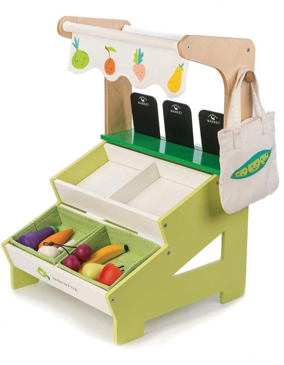 Tender Toys Marktkraam Hout Junior 15-delig 35 X 33 X 50 Cm