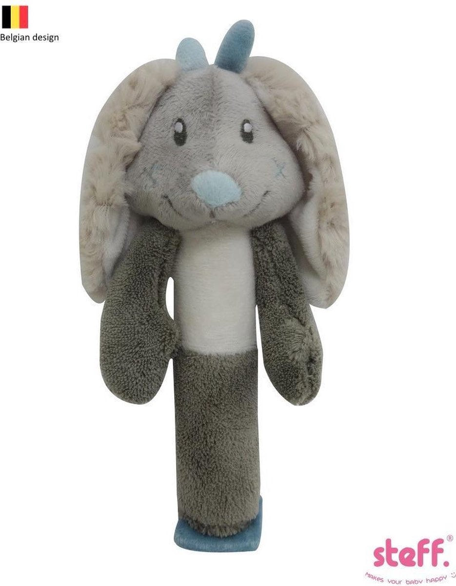 Steff konijntje "Rabbit" knijpspeeltje blauw