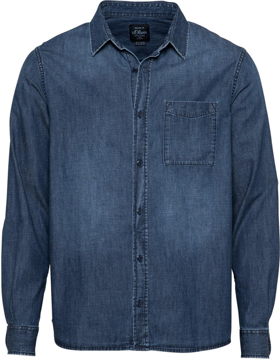 S.oliver overhemd Blauw Denim-M