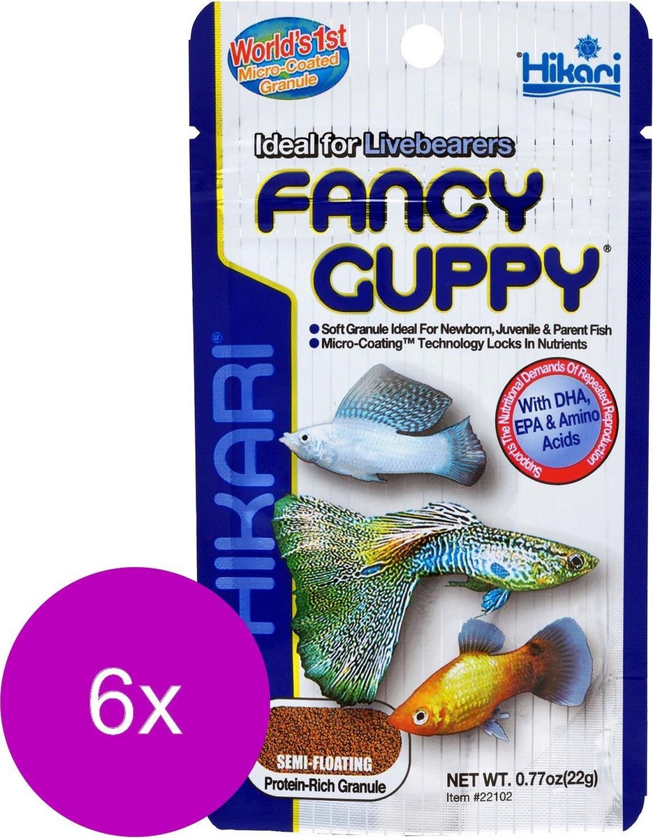 Hikari Guppy Food - Vissenvoer - 6 x 22 g