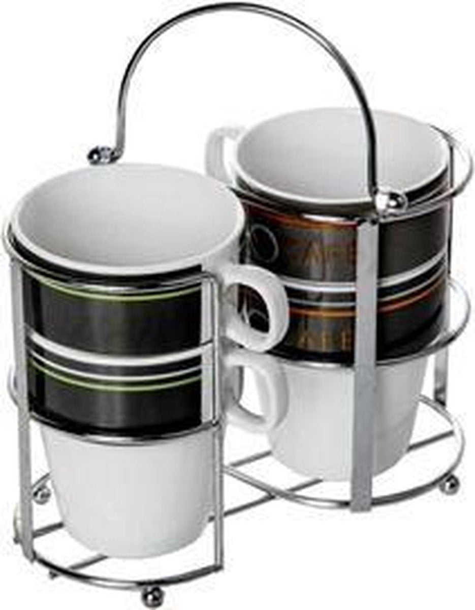staander met 4 mokken The Café