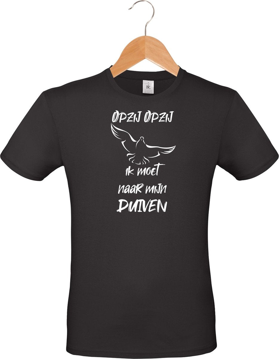 Mijncadeautje Heren T-shirt wit maat XXL Opzij opzij naar mijn duiven