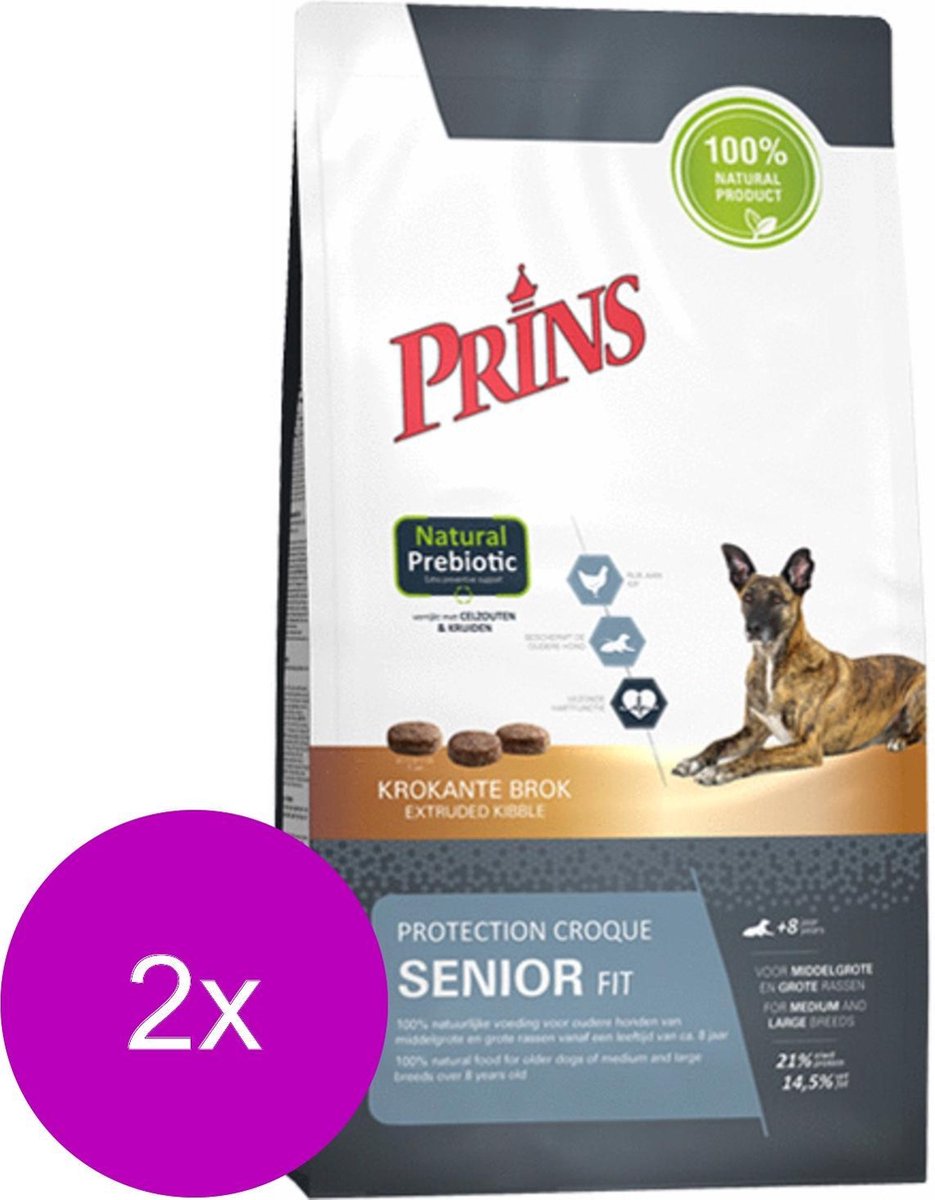 Prins Protection Croque Senior Fit - Hondenvoer - 2 x 2 kg