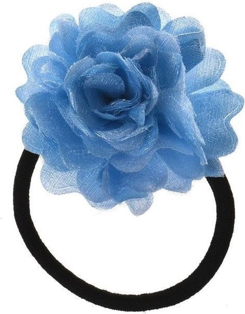 Glinster Bloem aan elastiek Blauw