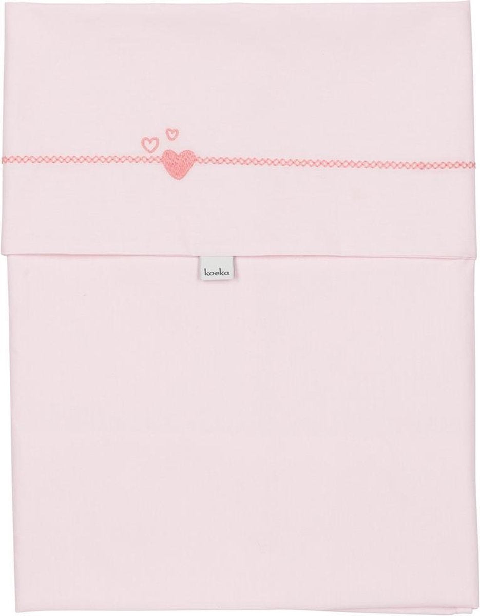 Koeka Wieglaken Lots of love - water pink/blush pink 80x100cm