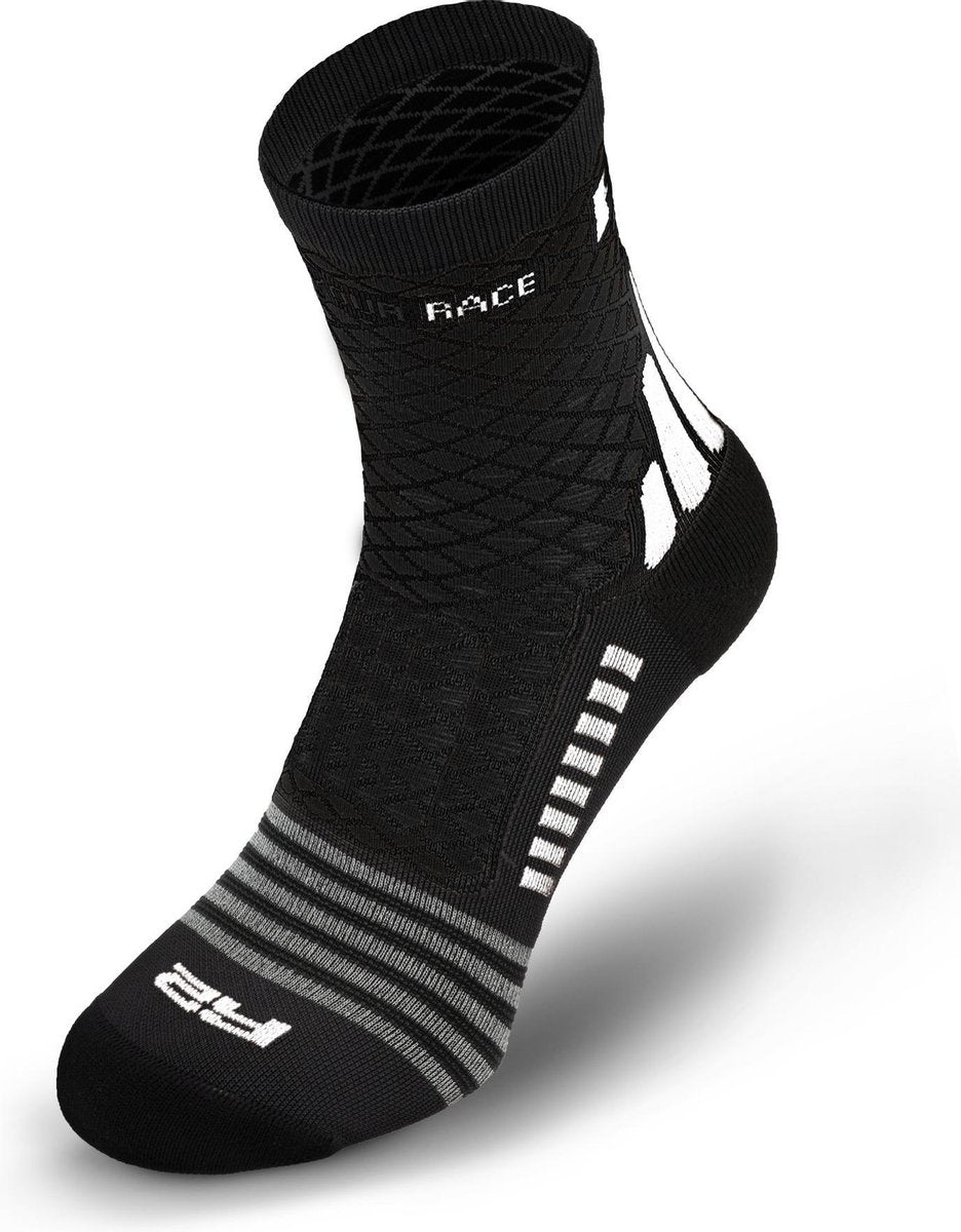 R2 Mission Fietssokken Zwart/Wit L (43 - 46)
