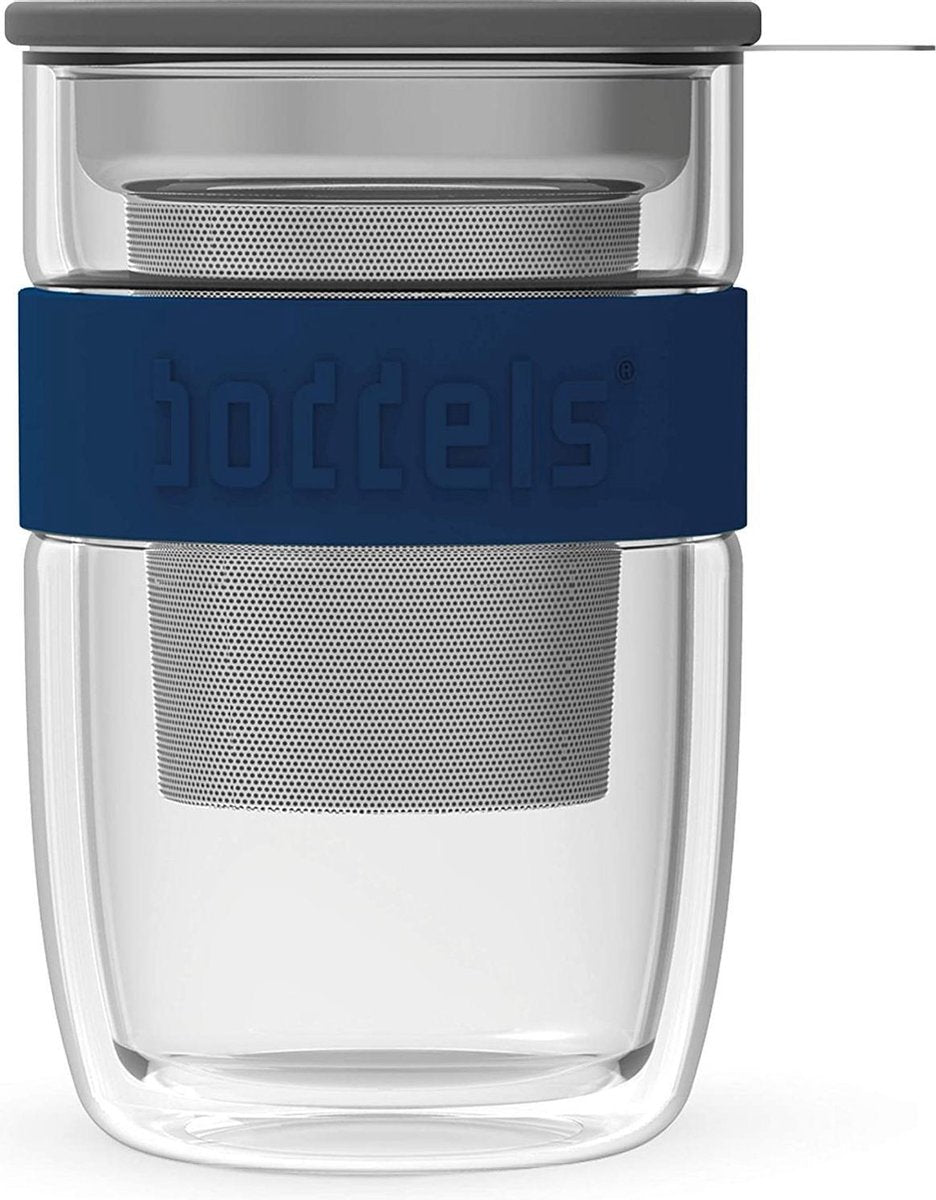 Boddels SEEV dubbelwandig theeglas - 38 cl - Blauw