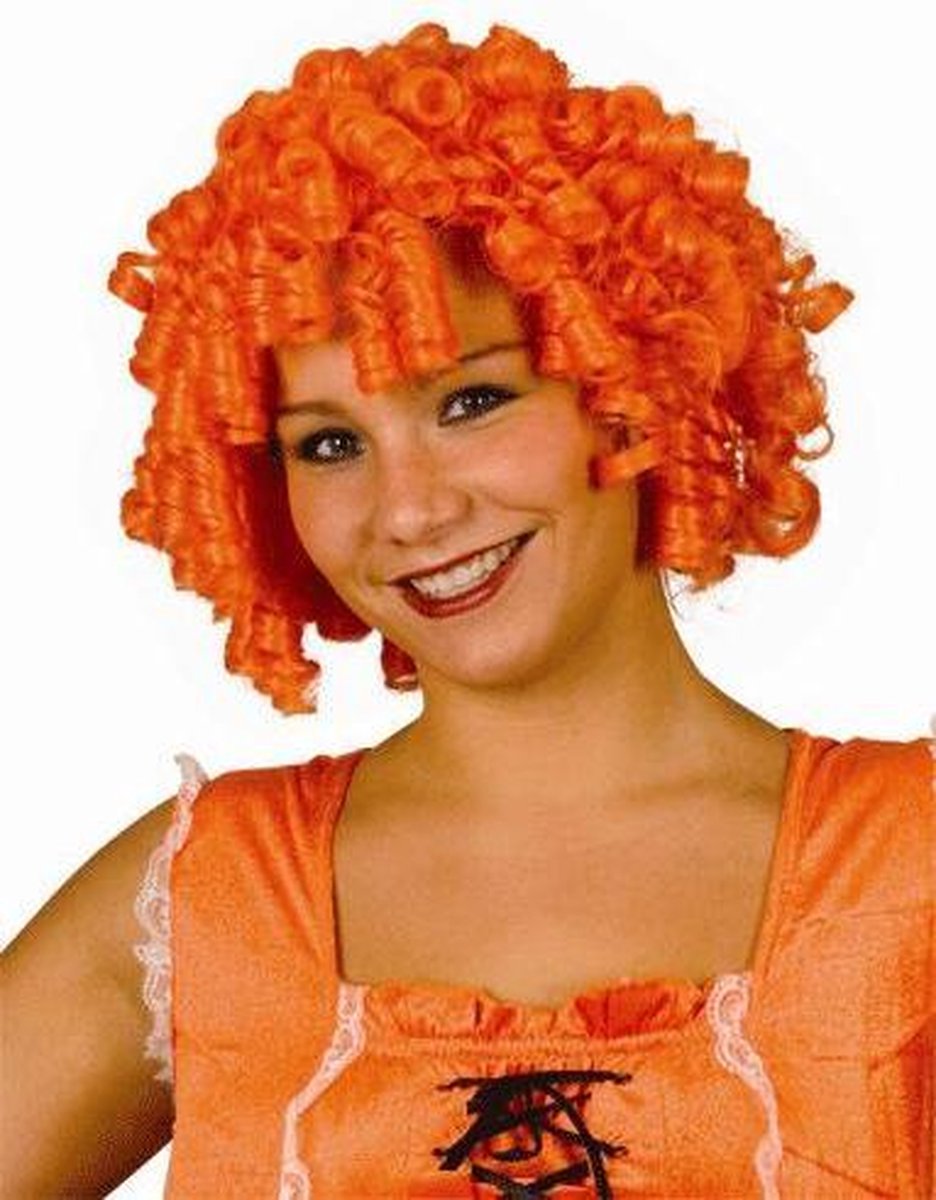 Oranje Versiering | Oranje pruik Krullenbol - Koningsdag - EK voetbal 2021