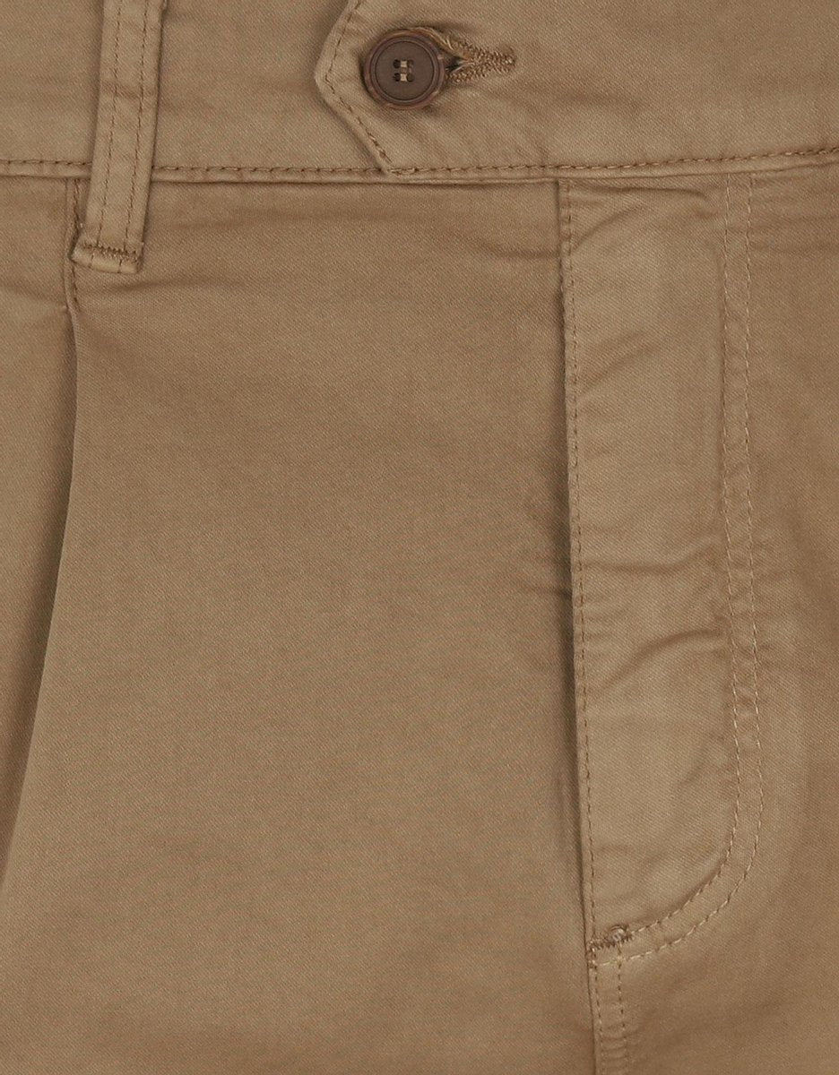 The English Hatter Mannen Pantalon met Bandplooi en omslag Bruin Katoen Maat: 52