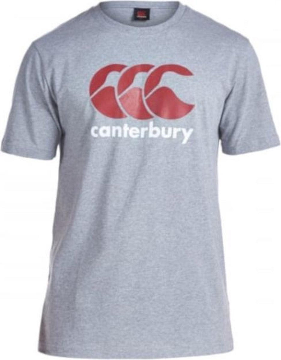 Canterbury Shirt Logo Heren Katoen Grijs/rood/wit Maat Xs