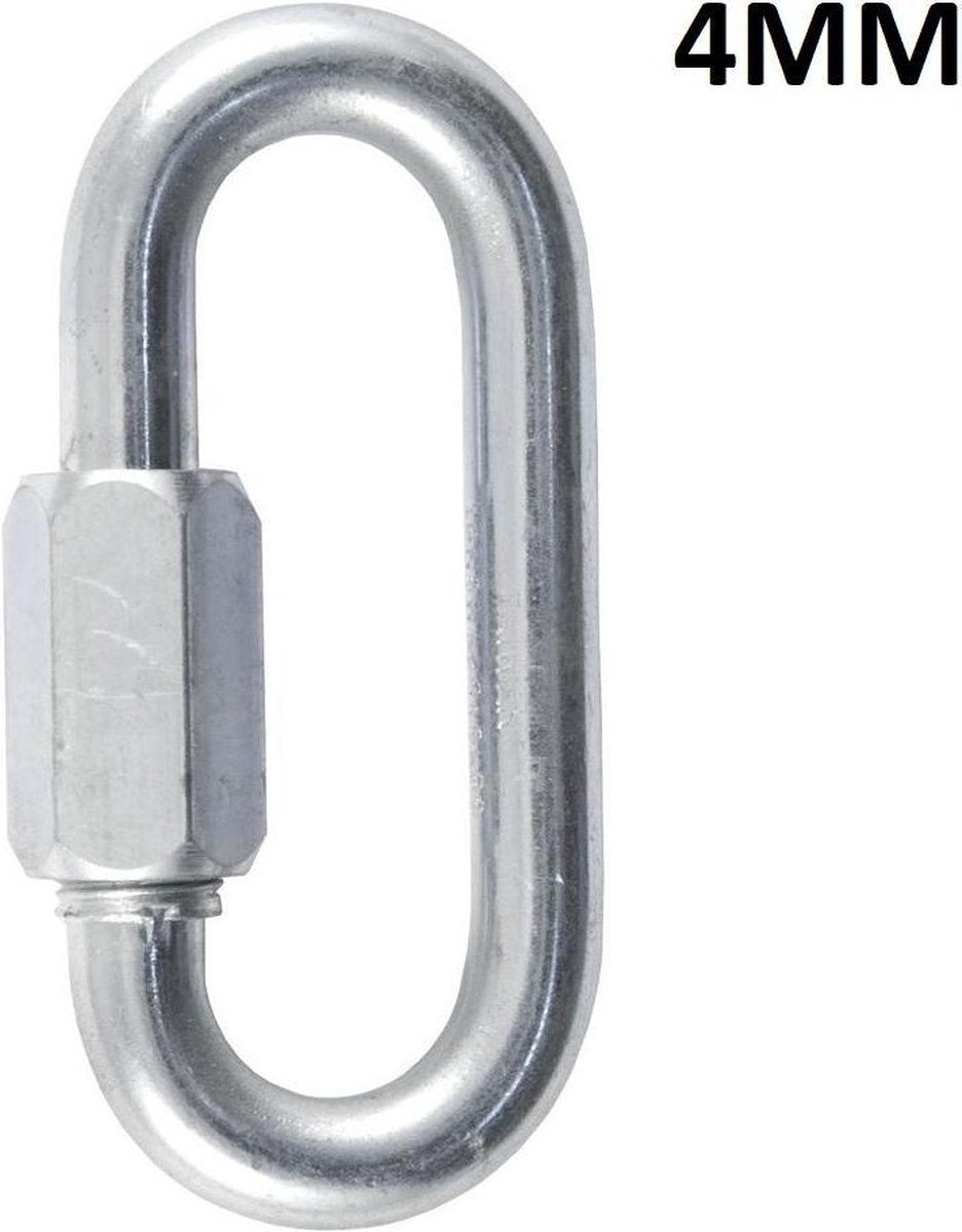 Quick link - 4 mm - gegalvaniseerd - schroef lock - 4 stuks