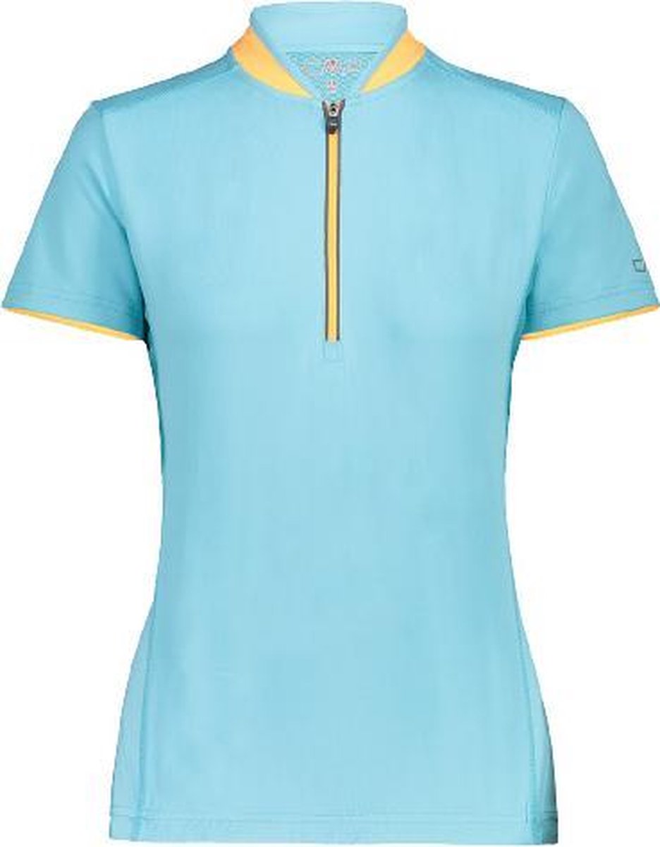 Cmp Fietsshirt Half-zip Dames Polyester Blauw/geel Maat Xs