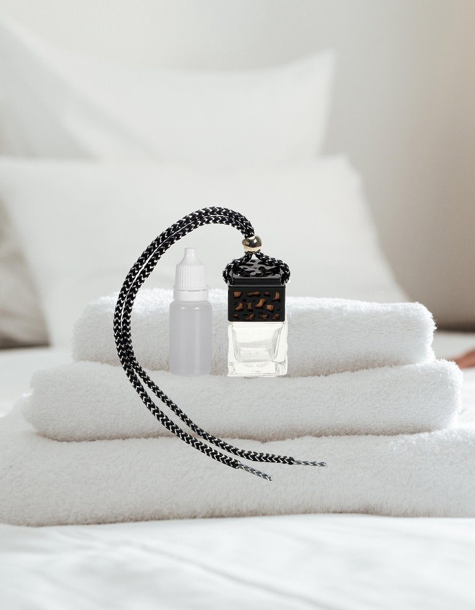 Car Perfume | Luchtverfrisser | Fresh Linen | Auto verfrisser | Incl. 10ml navulling | Zwart
