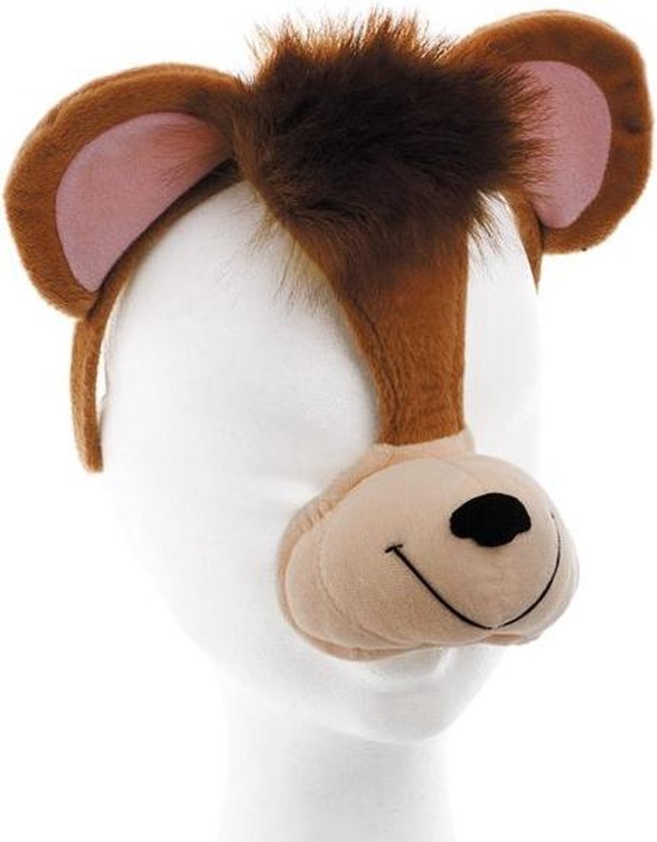 Dierenmasker aap met geluid op diadeem
