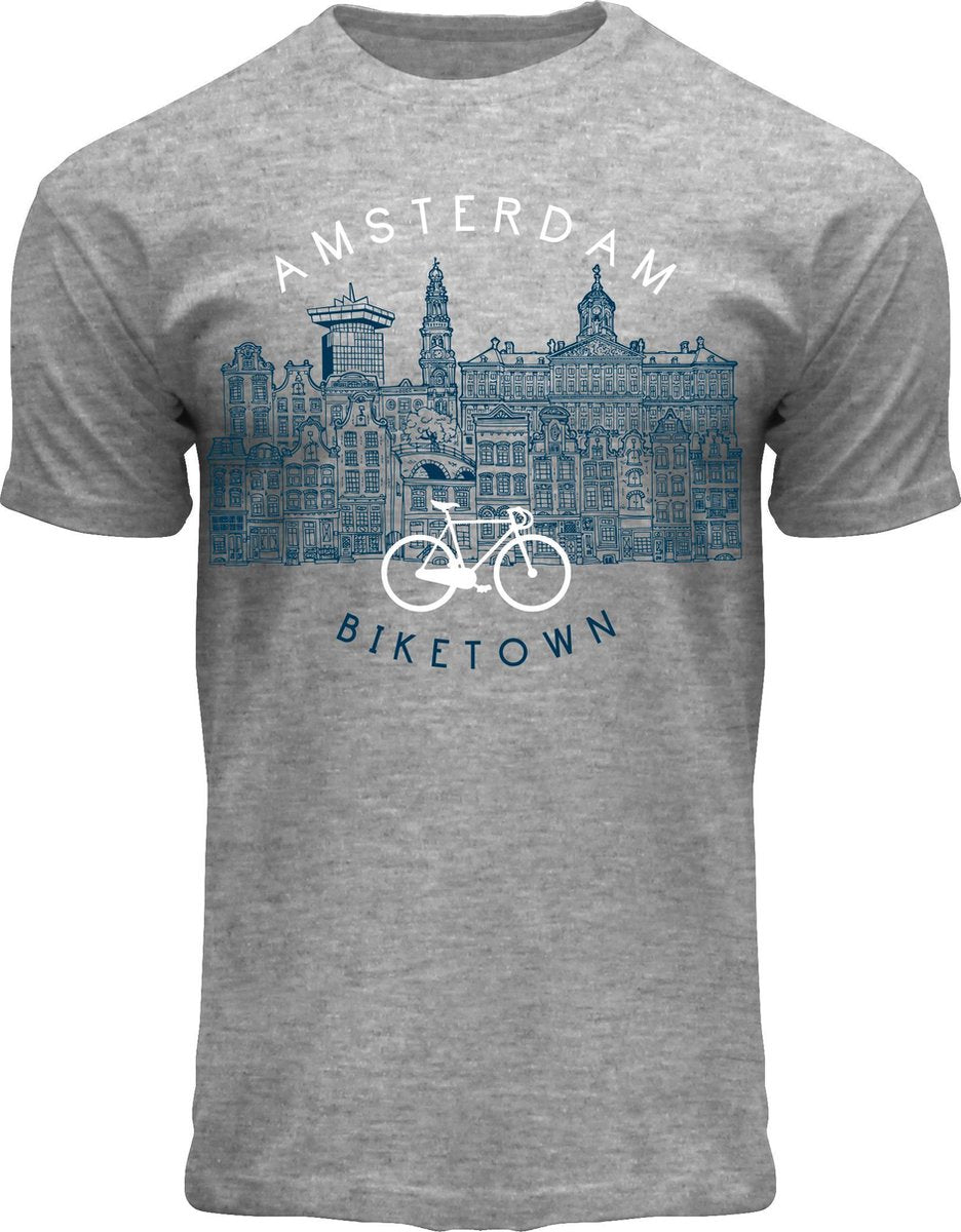 Fox Originals Bike Front Amsterdam T-shirt Heather Grey Heren T-shirt Maat XXL