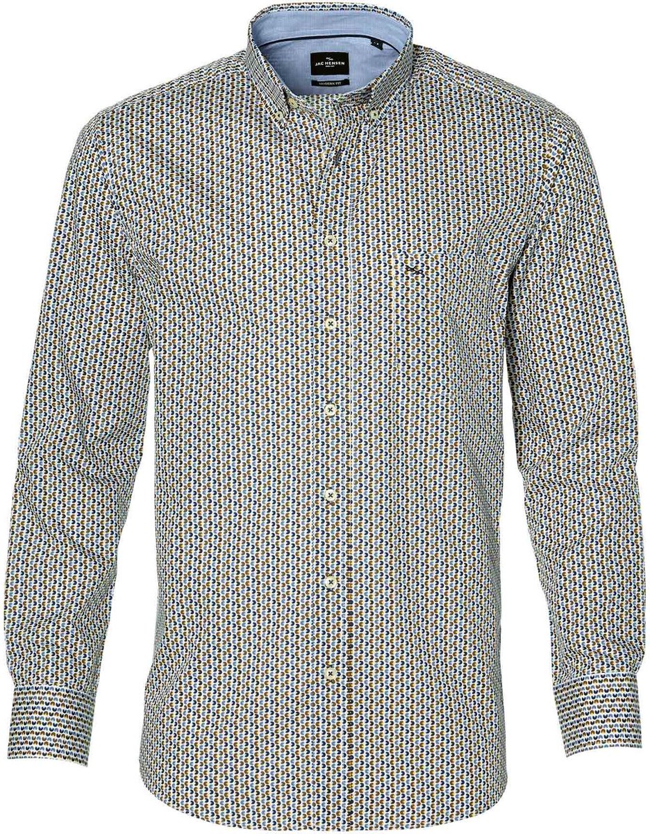 Jac Hensen Overhemd - Modern Fit - Beige - 3XL Grote Maten