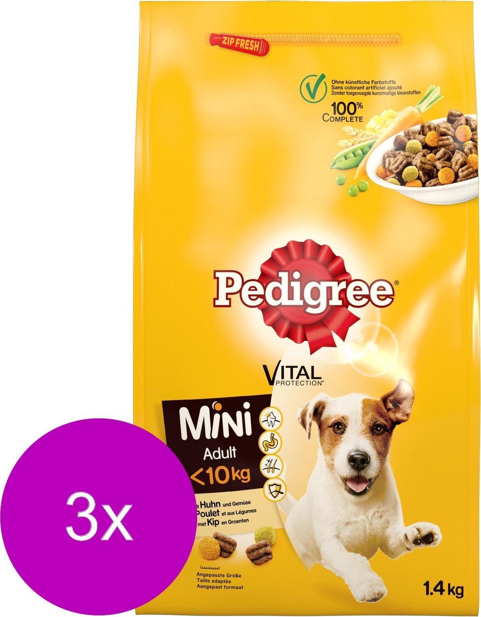 Pedigree Adult Mini Menu Kip - Hondenvoer - 3 x 1.4 kg