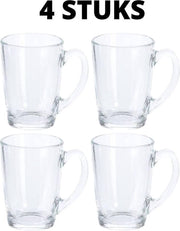 Orange85 Theeglazen met Oor - Koffiemok - Glas - Hittebestendig - Koffiemok - Koffieglas - Latte Macchiato Glazen -