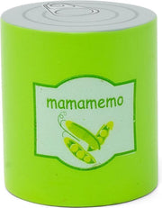 Mamamemo Ingeblikte Bonen 6 Cm Hout Groen/zilver