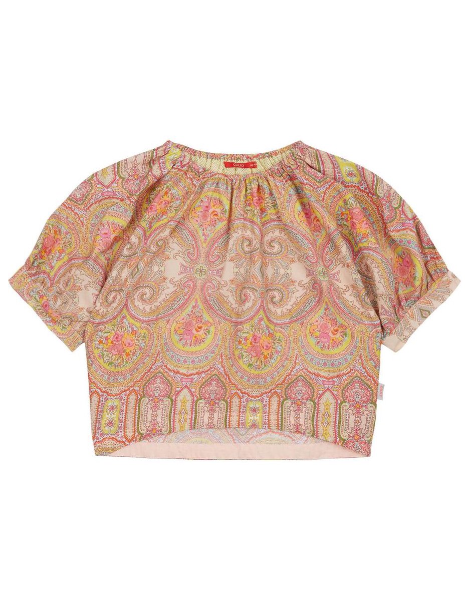 Bloei zijde katoenen blouse met paisley print