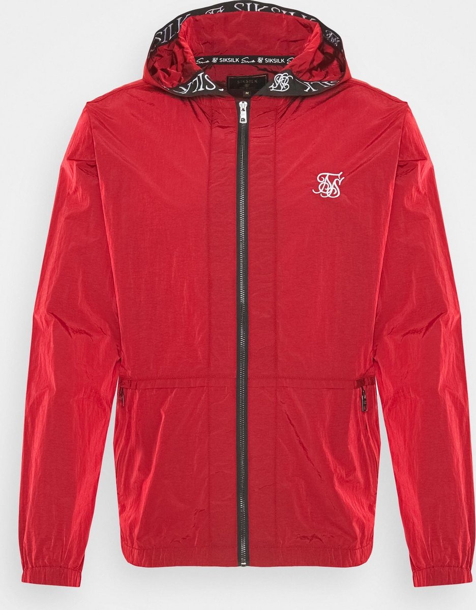SIKSILK ZIP THROUGH WINDBREAKER JACKET RED