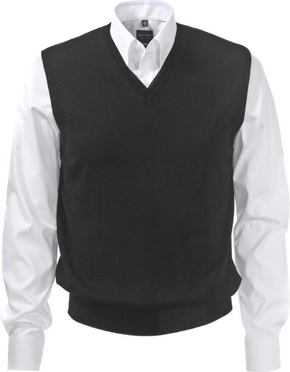 OLYMP heren spencer wol - V-hals - zwart -  Maat XL