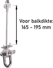 Schommelhaak met Gelagerde Harpsluiting M12 (220mm) (1 stuk) (1 stuk)