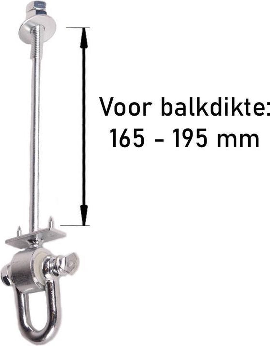 Schommelhaak met Gelagerde Harpsluiting M12 (220mm) (1 stuk) (1 stuk)