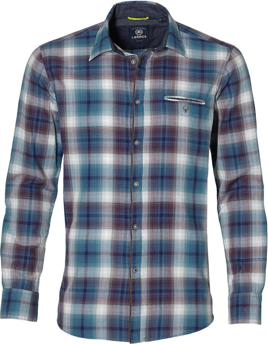Lerros Overhemd - Modern Fit - Petrol - 4XL Grote Maten