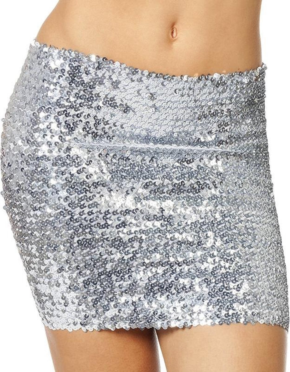 Top/rok pailletten Zilver
