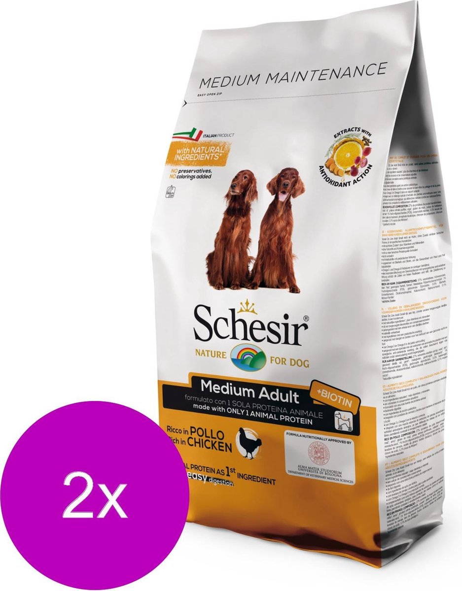 Schesir Medium Adult Chicken - Hond - Droogvoer - 2 x 3 kg