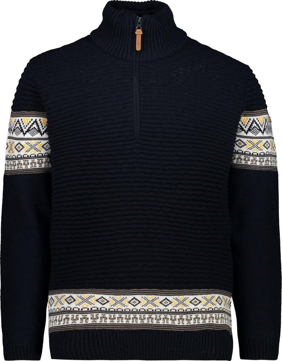 CMP Wintersportpully - Maat L  - Mannen - donker blauw/beige/wit L/XL