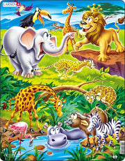 Puzzel Maxi Dieren - Op safari - 18 stukjes