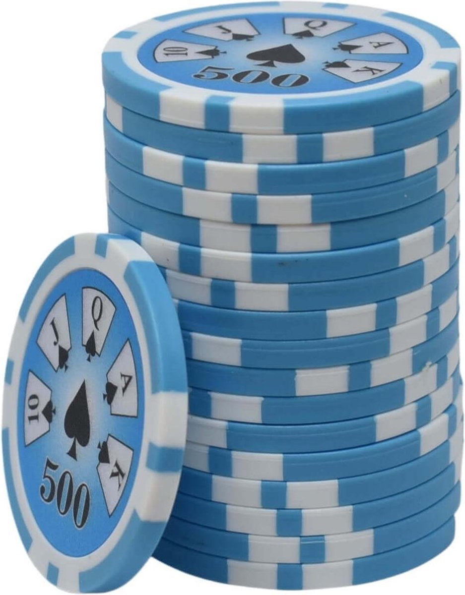 Royal Flush ABS Chips 500 lichtblauw (25 stuks)
