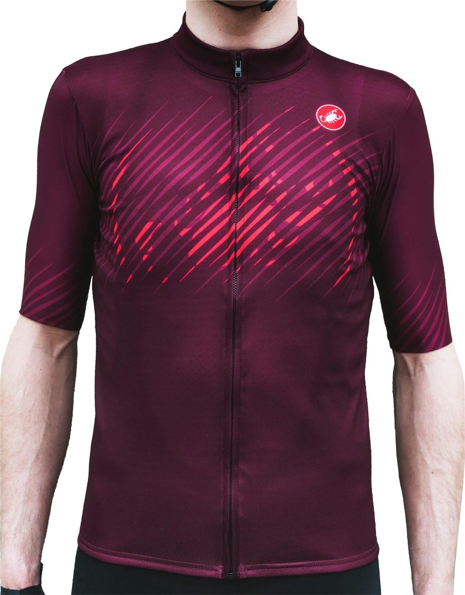 Castelli Giungla Jersey FZ Fietsshirt - Maat L  - Mannen - rood - roze