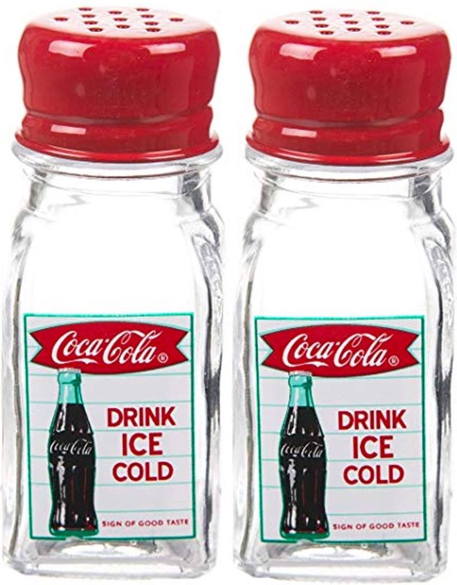 Coca-Cola Fishtail Glass Salt & Pepper Shakers