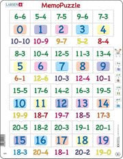 Puzzel Maxi Memopuzzel - Aftrekken met getallen van 0 - 20 - 40 stukjes