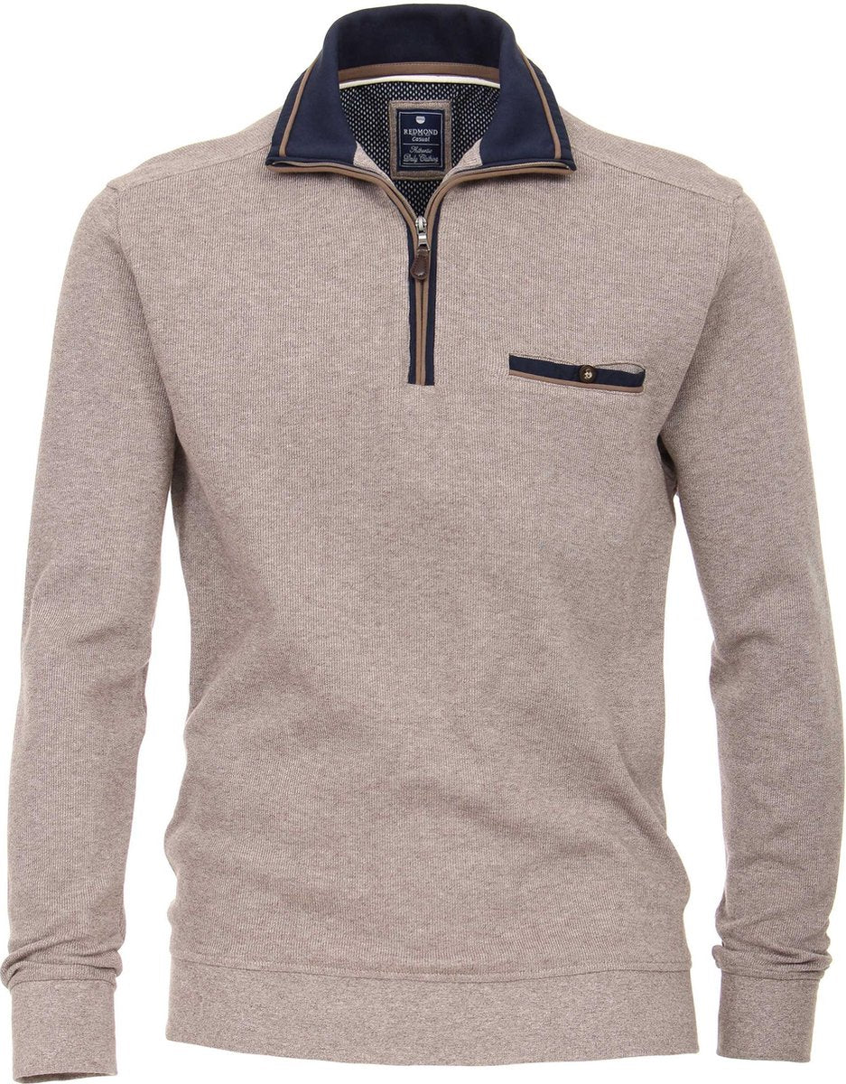 Redmond heren trui katoen - schipperstrui - beige -  Maat L