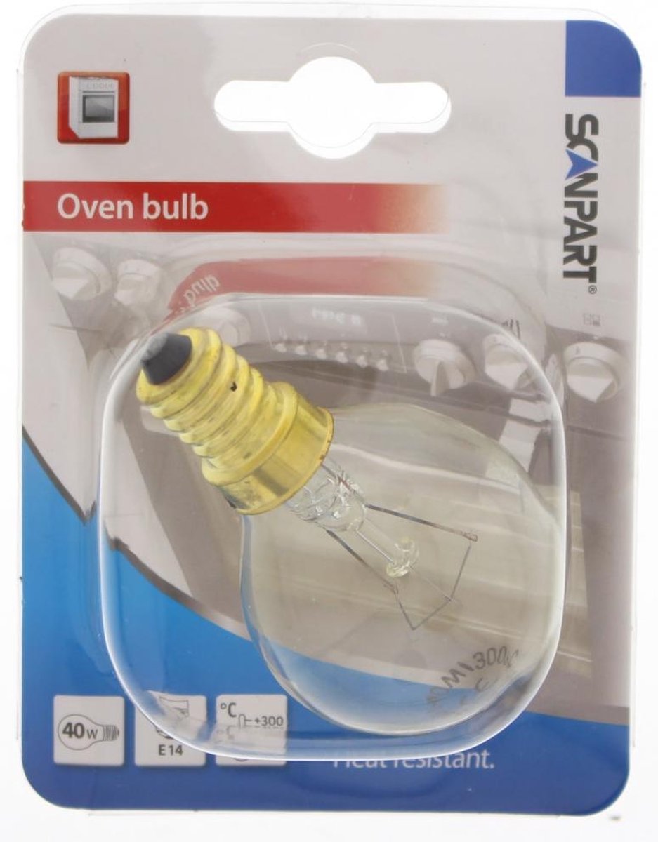 Scanpart 1100000001 F126 Ovenlampje E14 40w 300gr. Bol