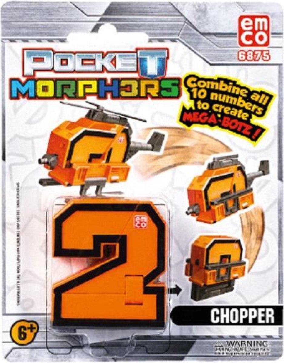 Pocket Morphers - cijfer 2 - Chopper oranje