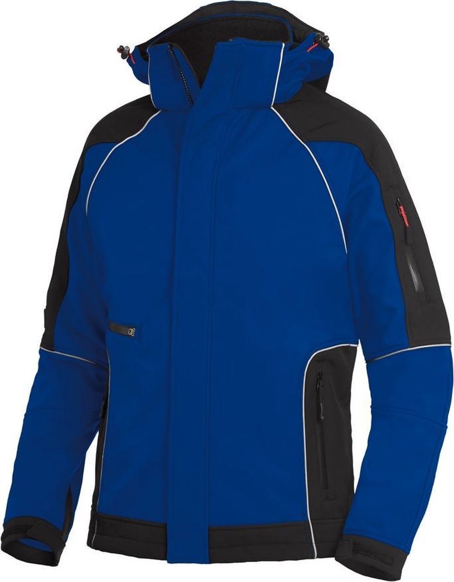 Fhb Softshell Jas +capuchon Walter Korenblauw/ Zwart Mt Xl