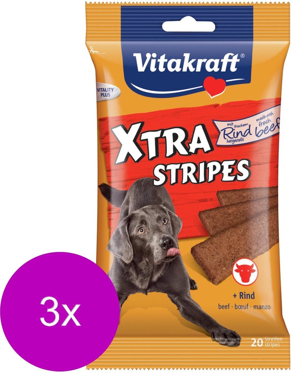 Vitakraft Xtra Stripes Rund - Hond - Snack - 3 x 200 gr