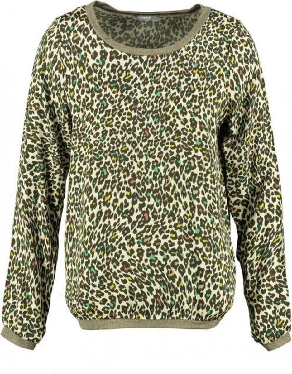 Geisha viscose longsleeve met glitterboorden - Maat L