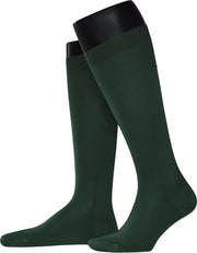 Heren luxe Italiaanse kniekousen 100% katoen maat 43-44 donker groen.