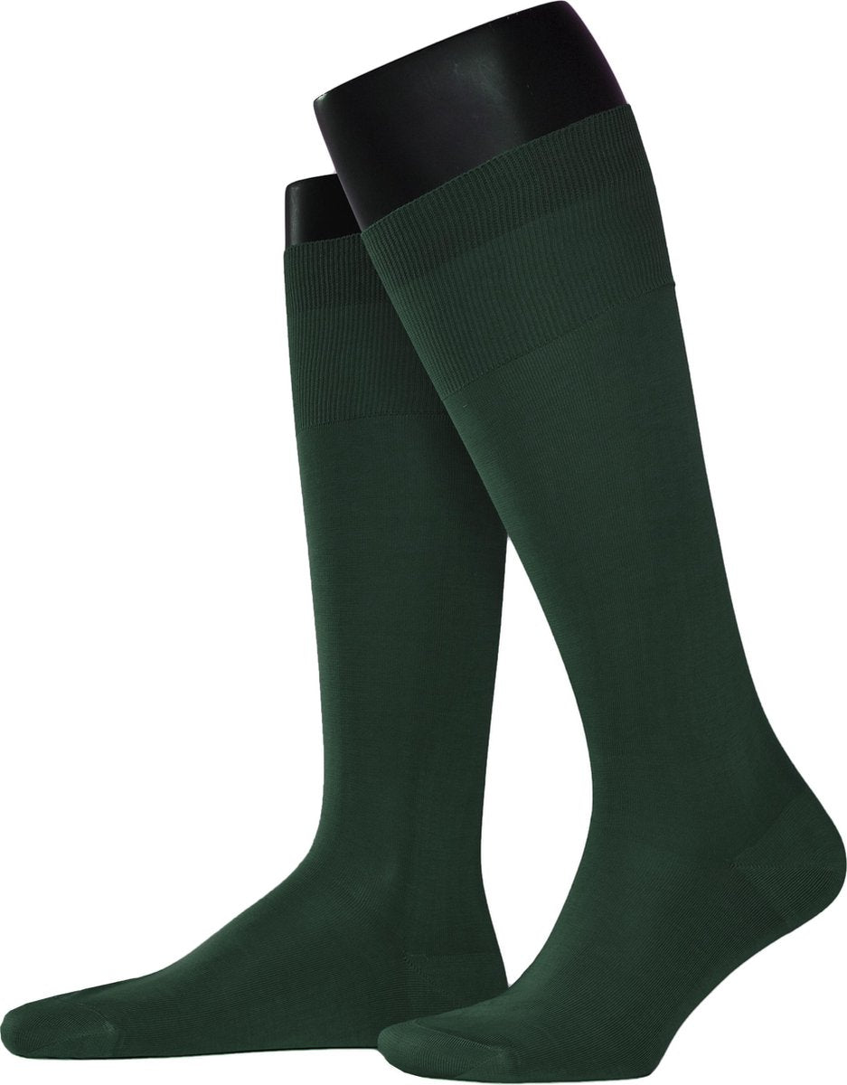 Heren luxe Italiaanse kniekousen 100% katoen maat 43-44 donker groen.