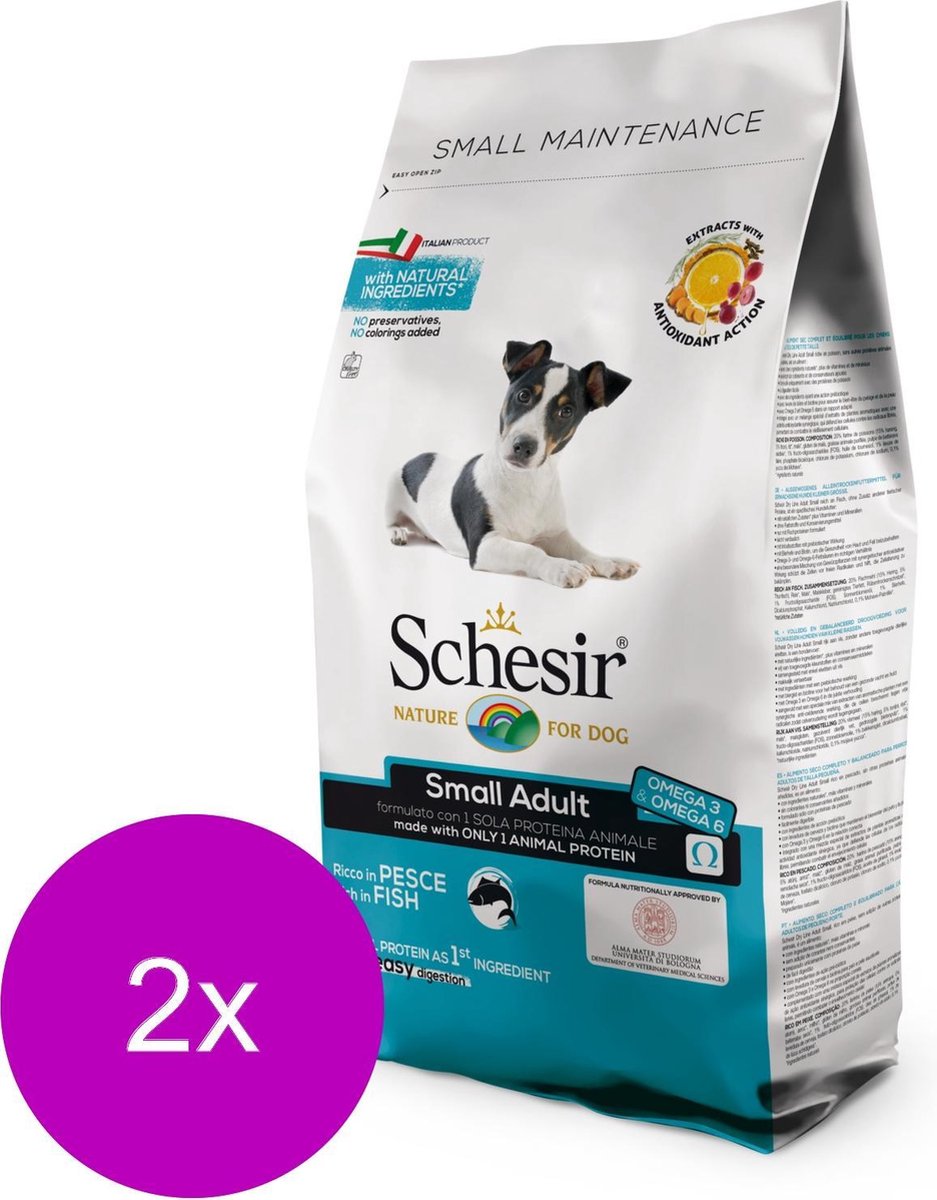 Schesir Small Adult Fish - Hond - Droogvoer - 2 x 2 kg
